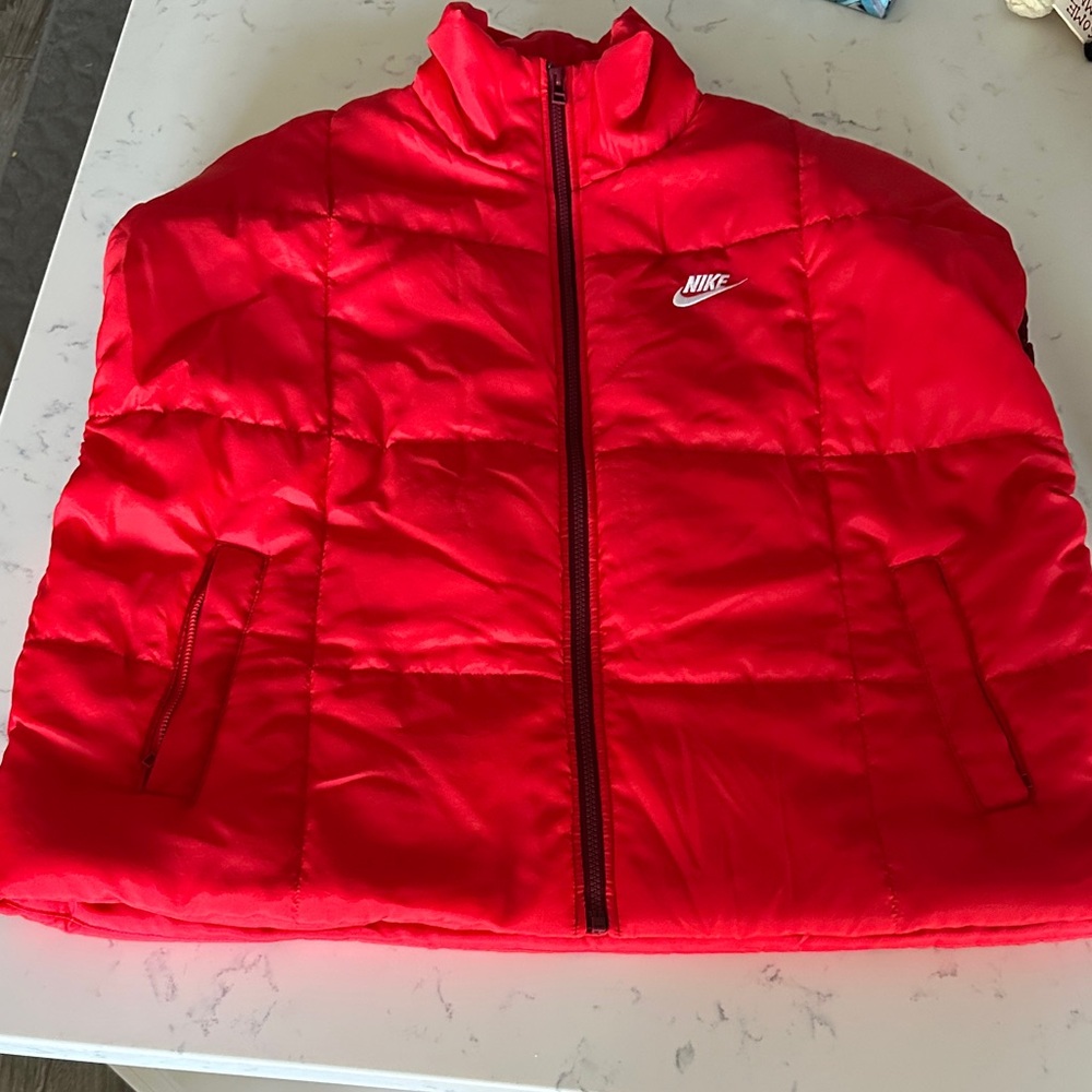 Nike Small Red Quilted puffer vest Jacket